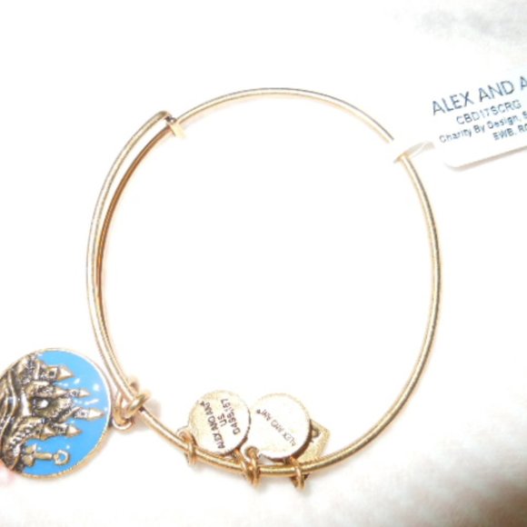 NWT Alex & Ani Sandcastle Expandable Gold Bangle - Picture 3 of 3